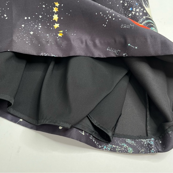 LIMITED EDITION Valentino Spa Cosmo Astrology Planet Star Space Navy ALine Dress - Picture 10 of 17
